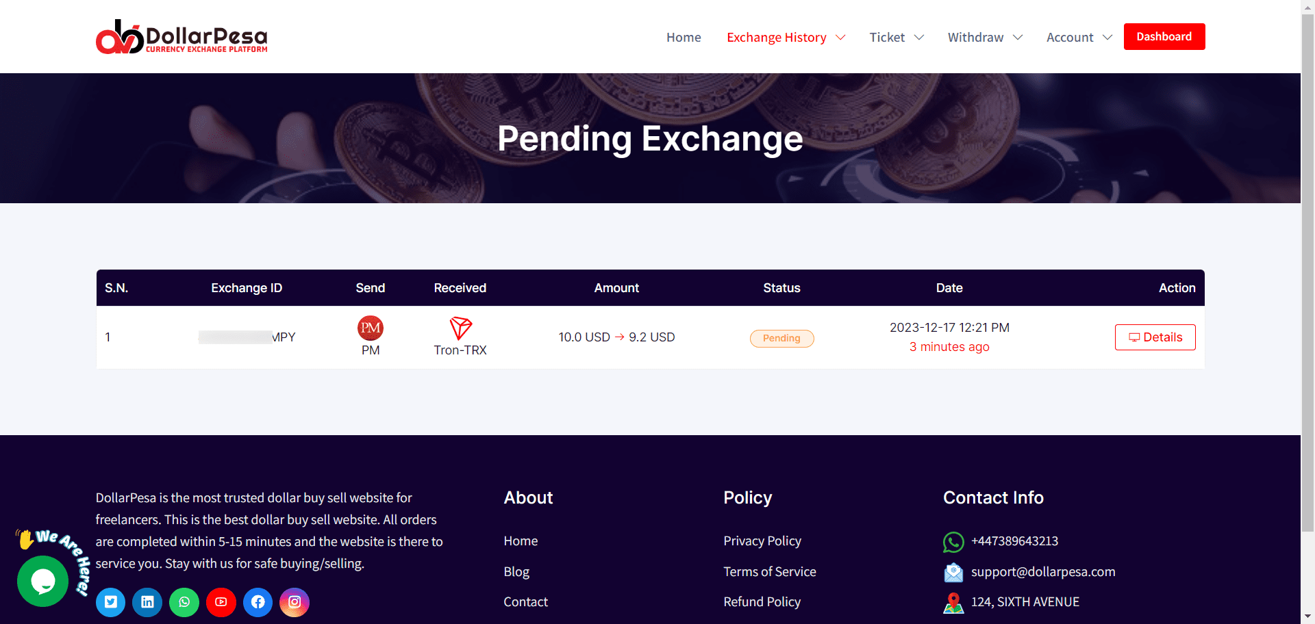 Dollarpesa: Perfect Money To Tron Trx Exchange Made Easy